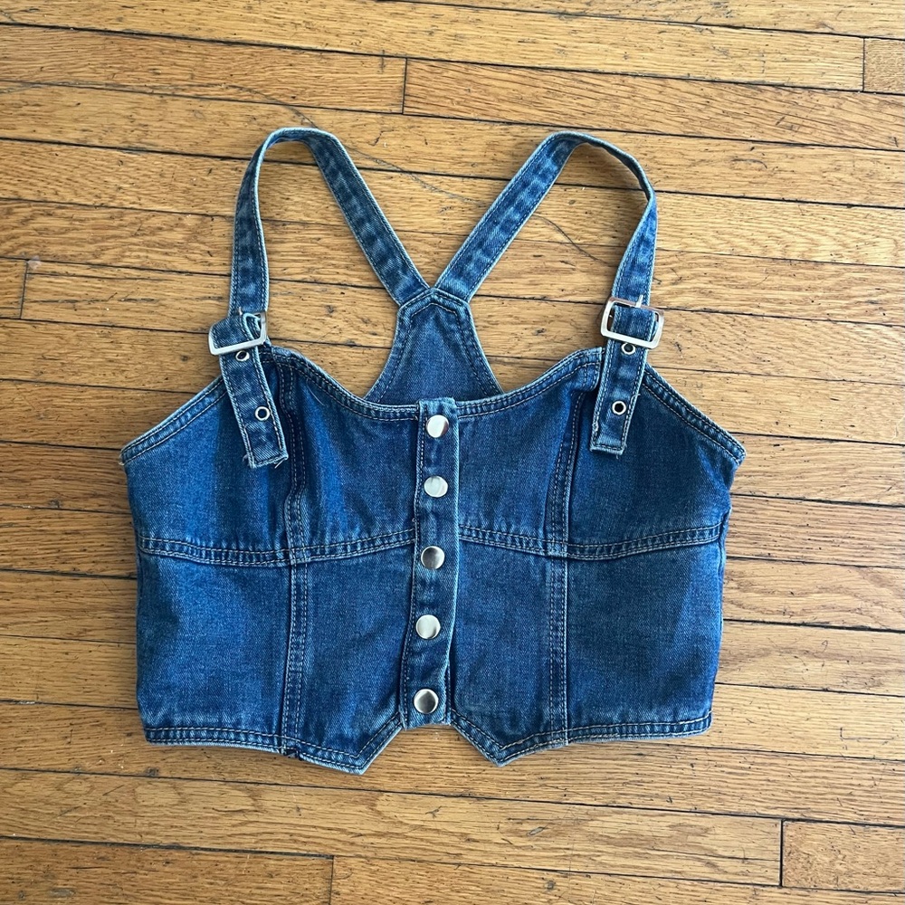 Denim corset top